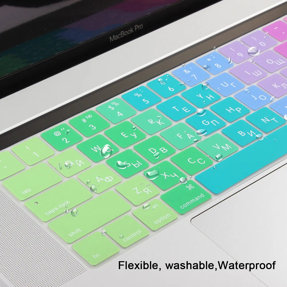 Чехол для клавиатуры с русской/английской кириллицей Macbook Pro 13 15 сенсорная панель