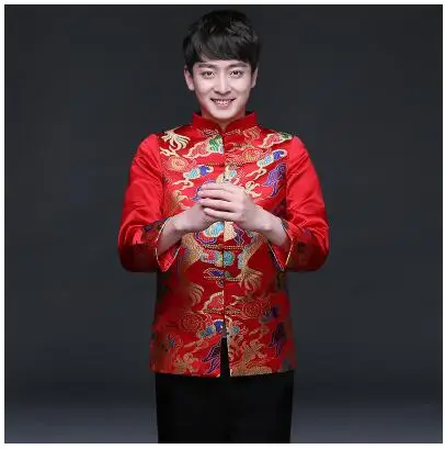 Традиционное мужское китайское платье, платье жениха для мужчин, cheongsam Tang, винтажная одежда, куртка - Цвет: 5