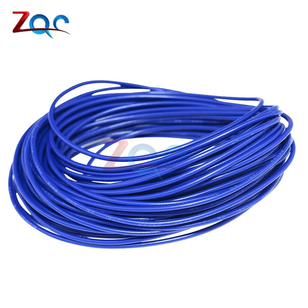 10 м 10 м UL-1007 24AWG Монтажный провод 80C/300 В шнур DIY электрический провод кабель красный/черный/синий/желтый 24 AWG