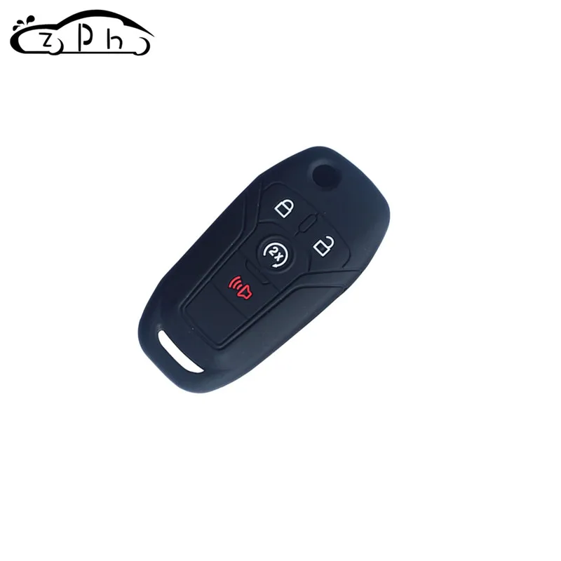 

Silicone Car Remote Key Fob Cover Case For Ford F-150 F-250 F-350 Fusion Fiesta Mustang Explorer Skin Shell Pocket 4 Buttons Hot
