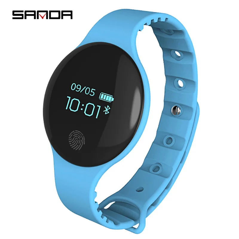 Детские часы SANDA SD01 с Bluetooth, умные часы для детей, трекер сна, шагомер, будильник, калории, умные часы - Цвет: Blue