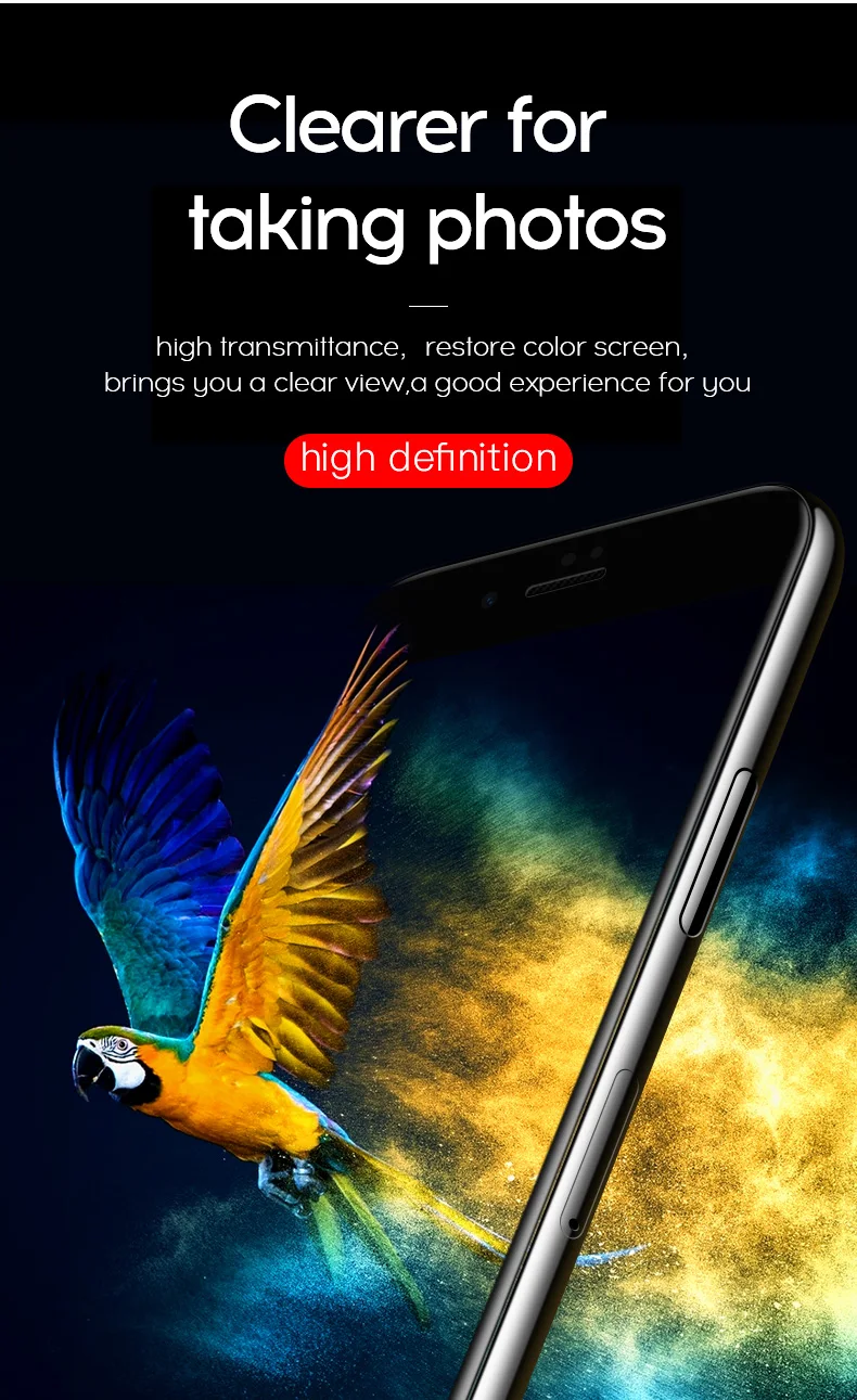 11D полное покрытие Закаленное стекло пленка для iPhone 6 7 8 7plus X XR XS MAX с 9H анти-синий светильник круглый изогнутый край протектор экрана
