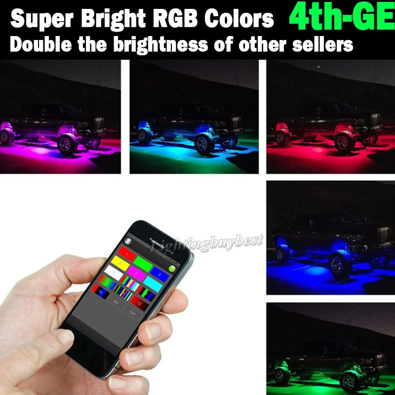 Набор из 4 6 8 подставок белый и RGB светодиодный светильник многоцветный