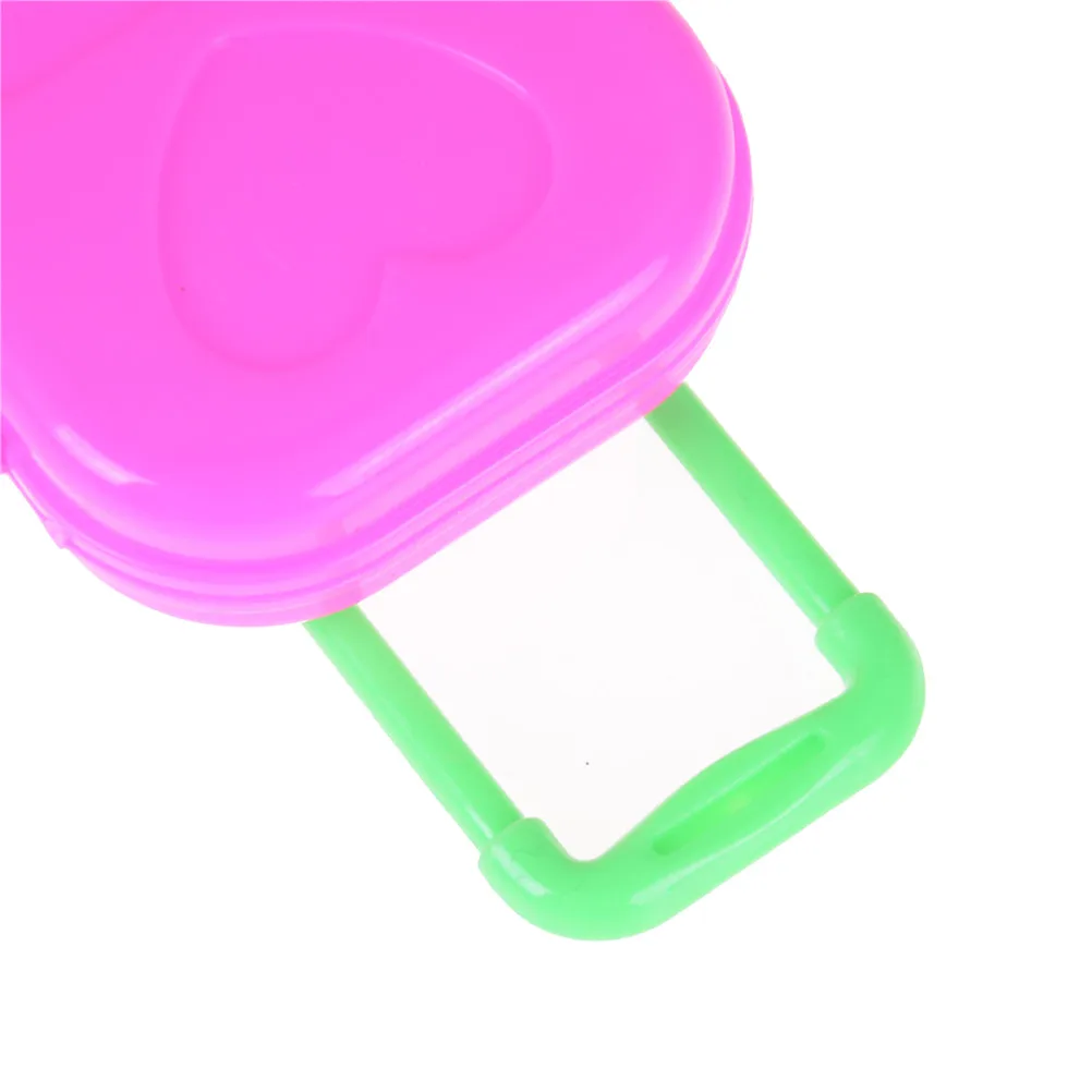 

1pcs For Children Play House Pink Plastic 3D Travel Train Suitcase Luggage For Doll Toy