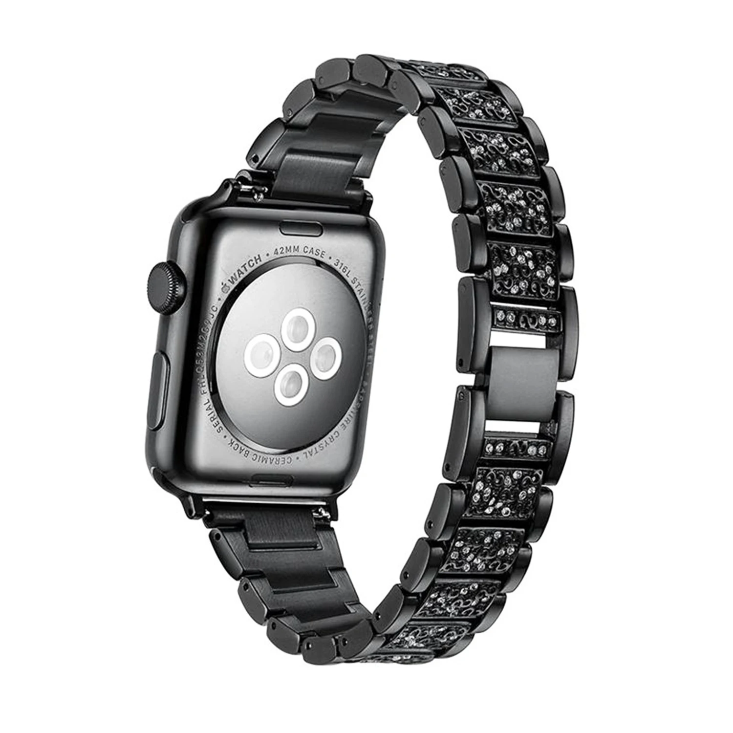 DAHASE металлический браслет из нержавеющей стали с блестящими бриллиантами для Apple