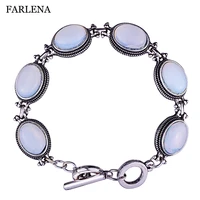 farlena jewelry ancient silver plated natural stone bracelets for women vintage semi precious stone bracelet