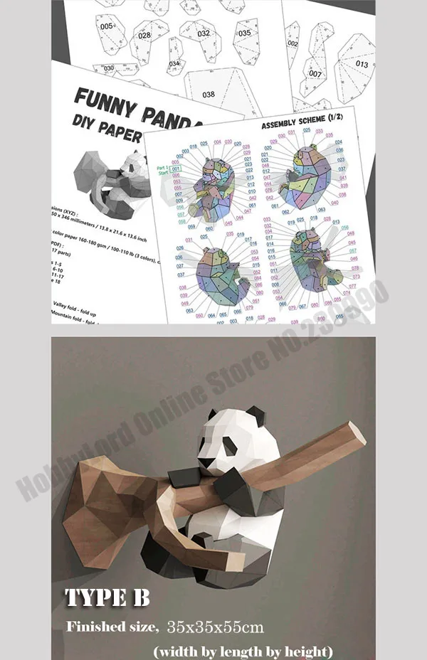 Новинка, милые 3D Панды, сделай сам, бумажные фигуры, 3D Животные, бумага для рукоделия, украшения комнаты, обучающая бумажная модель, игрушки, подарки, вечерние подарки