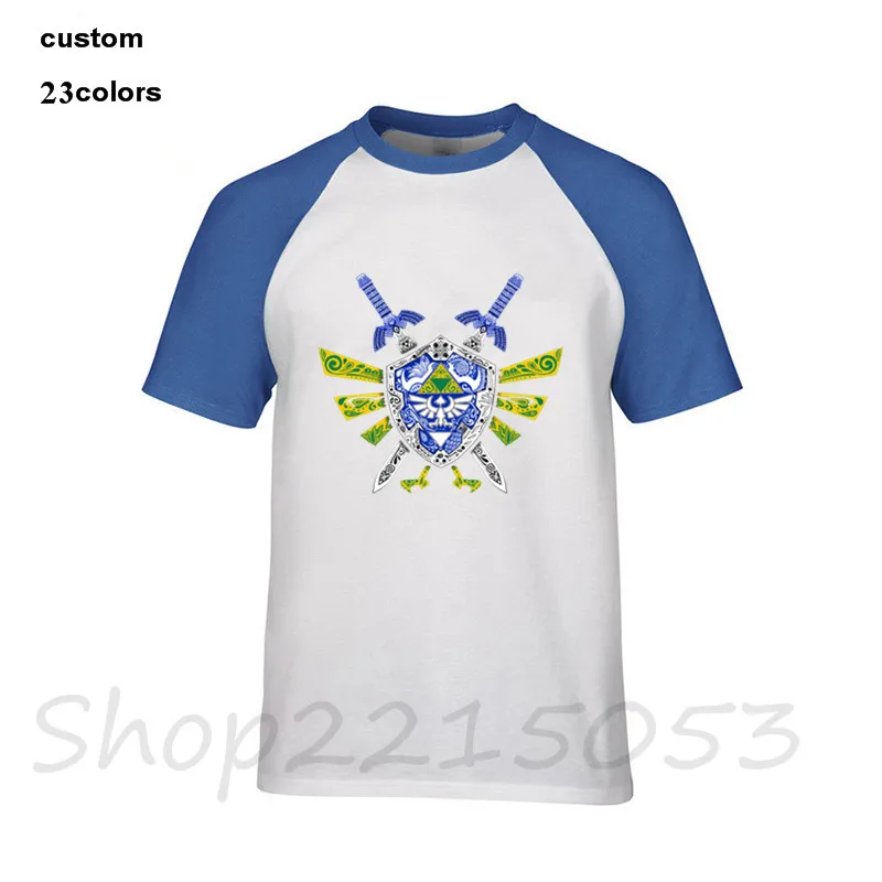 Герои Legend Zelda link shield hyrule triforce ocarina видеоигра eek nintendo n64 of time футболка мужские