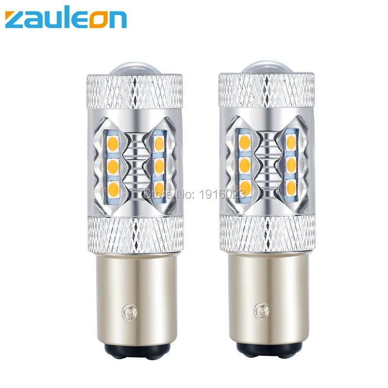 Zauleon 2 шт. 1157 P21/5 Вт BAY15D 1156 BA15S PY21W Высокая Мощность Желтый Янтарный светодиодный