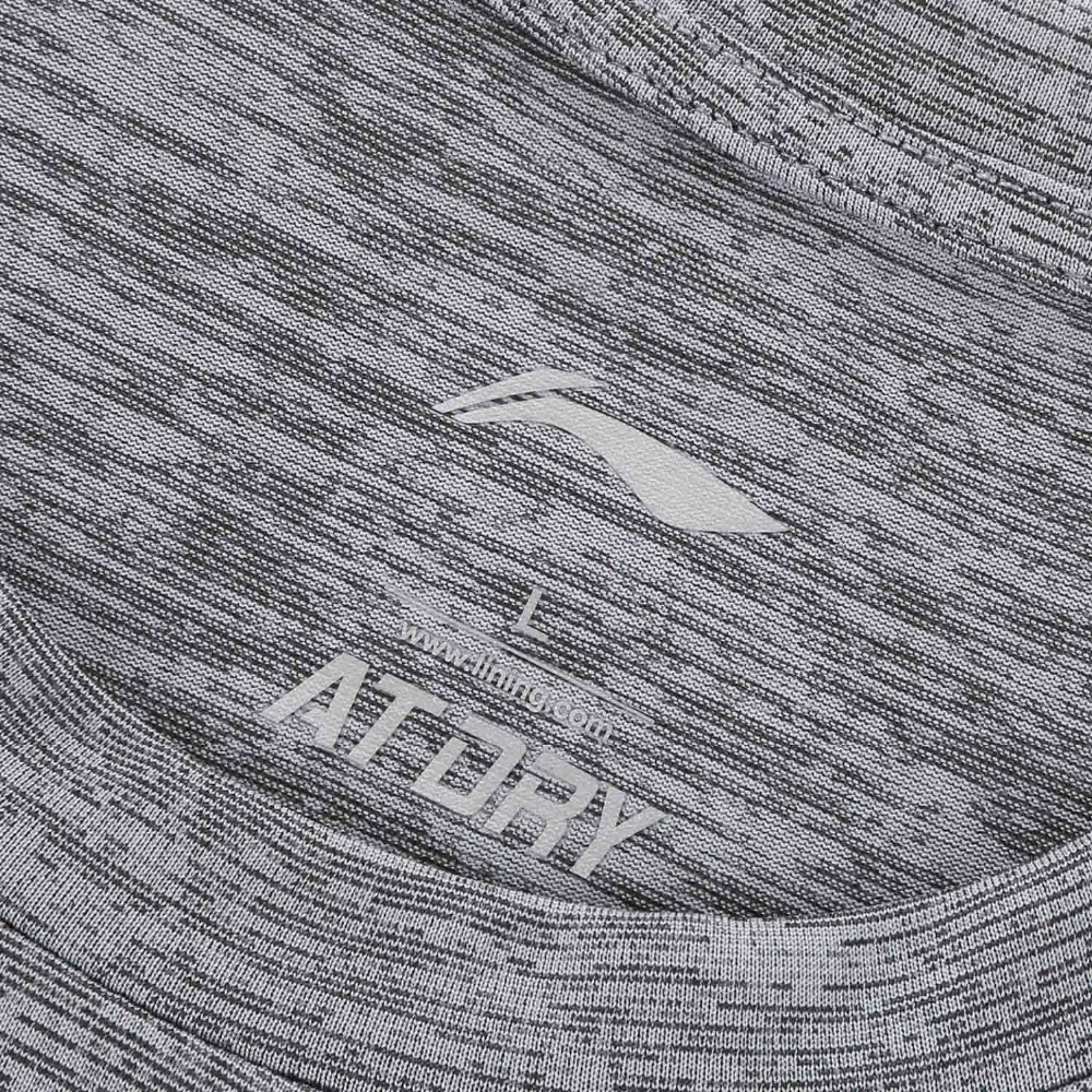 Li Ning Мужская футболка для бега сухая дышащая 100% полиэстер футболки с подкладкой