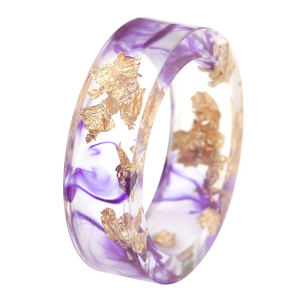 

Seanlov New Fashion 2 Colors Gold Foil Paper Inside Resin Rings For Women Finger Jewelry Charm High Quality Handmade Party Ring