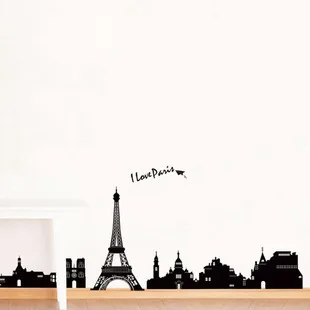 I Love Paris виниловые наклейки на стену для гостиной Эйфелева башня украшение