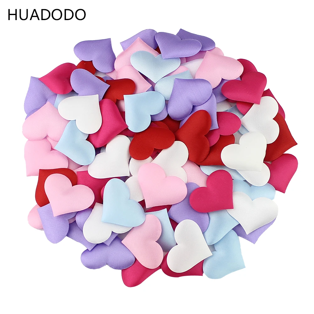 HUADODO 3 5 см * атласная ткань в форме сердца лепестки свадебные вечерние украшения