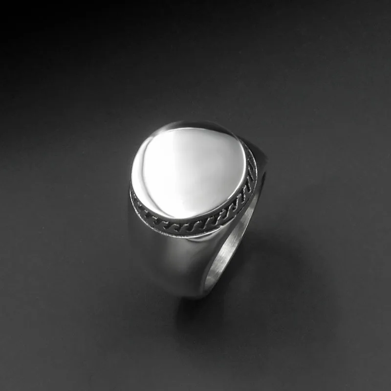 Персонализированные Engave кольцо из полированной нержавеющей стали круглый