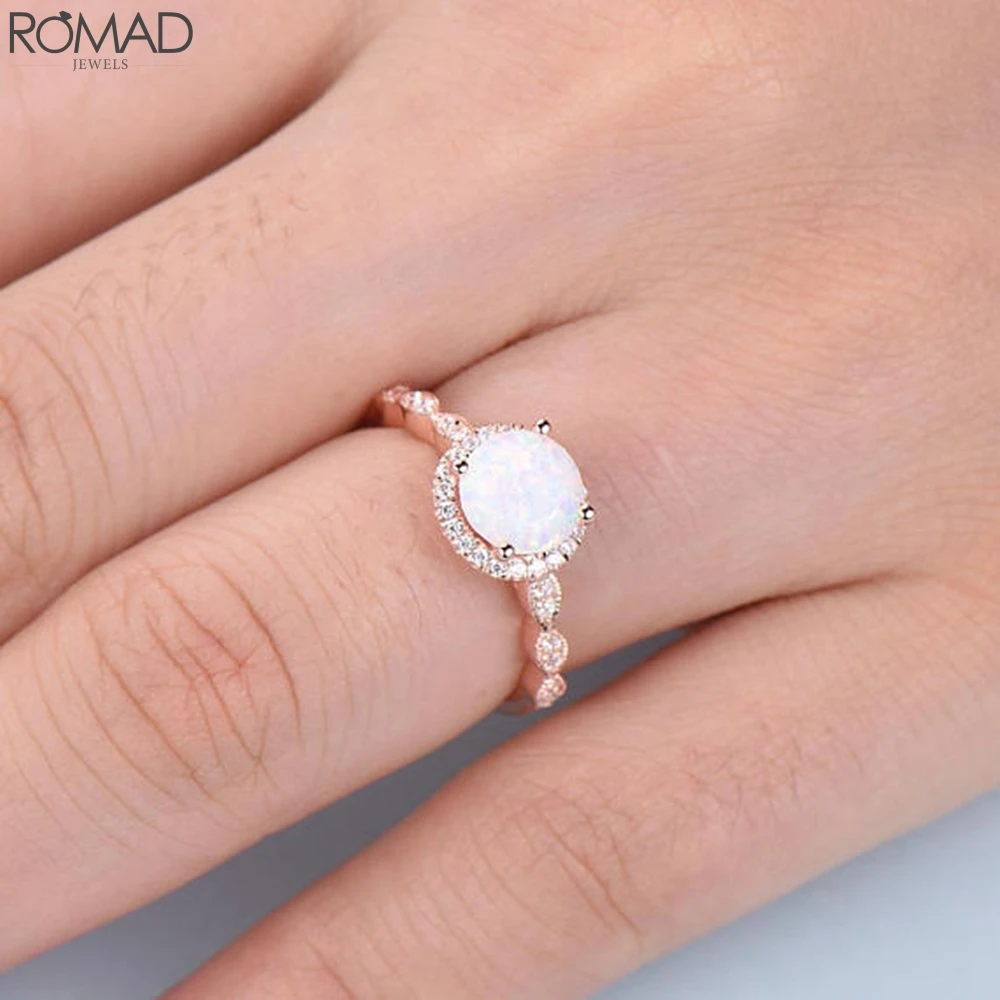 ROMAND изящные кольца с огненным опалом для женщин изящное свадебное обручальное