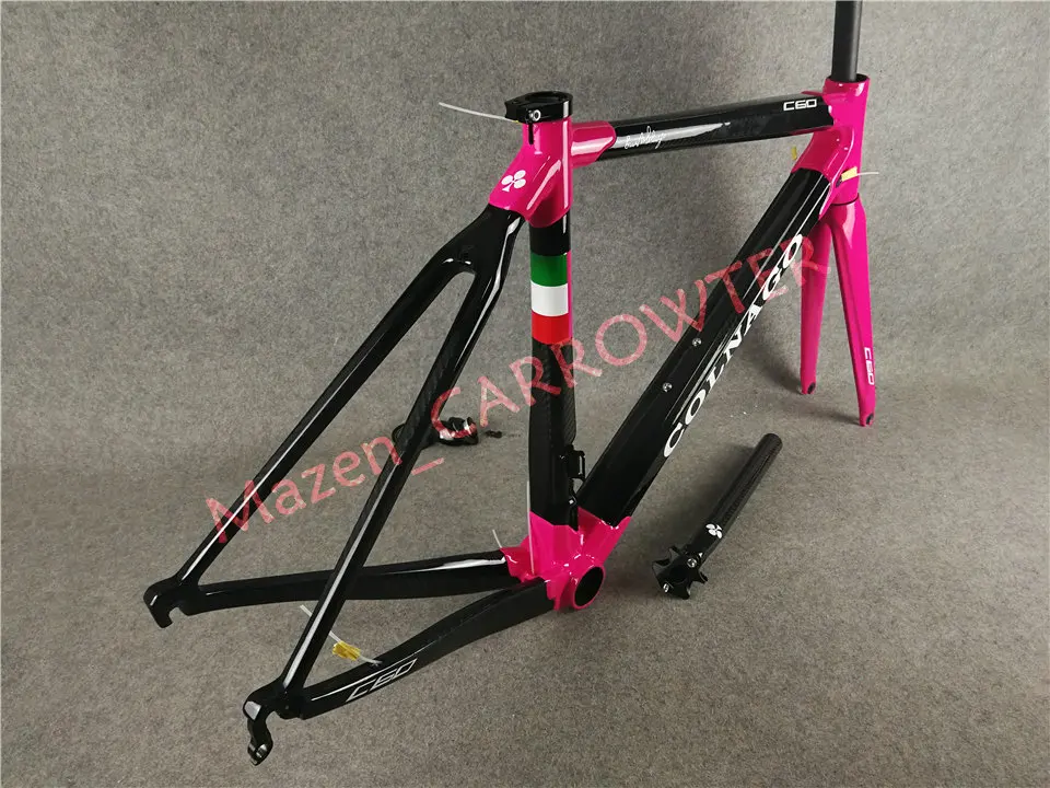 T1000 3K глянцевый темно-розовый черный Colnago C60 карбоновые шоссейные рамы велосипедные рамы с XS/S/M/L/XL на ваш выбор
