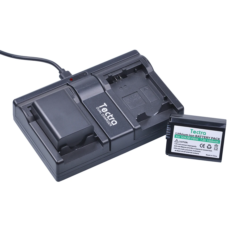 Tectra 4 шт. NP FW50 NPFW50 батарея + 2 канальный USB двойное зарядное устройство для Sony NEX 5 5A 5C