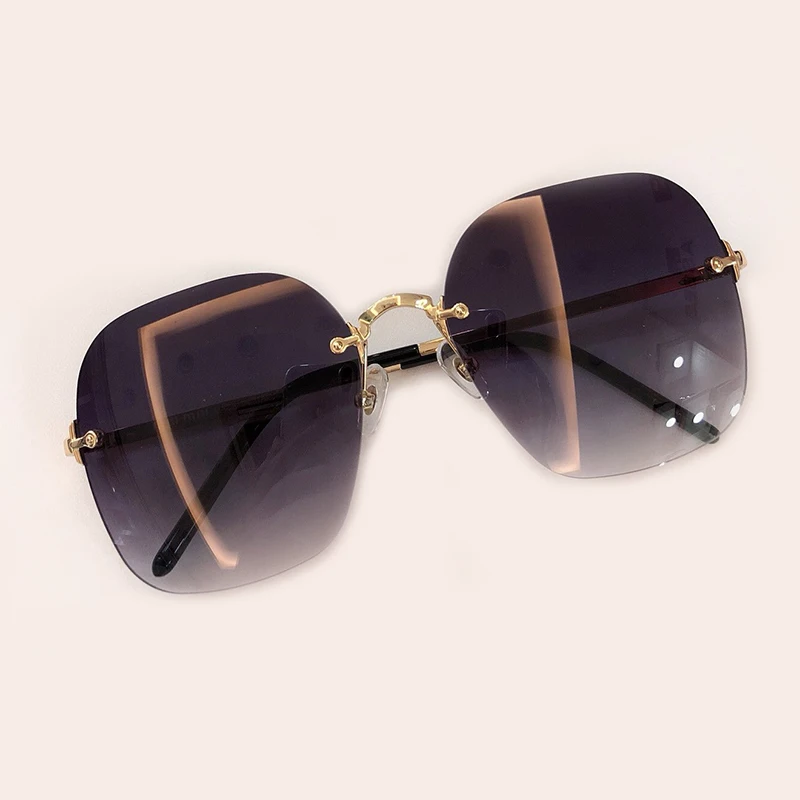 No.5 Sunglasses Женские солнцезащитные очки без оправы высокого качества фирменный дизайн с упаковочной коробкой Oculos De Sol Feminino Ретро Модные женские оттенки - Цвет линз: No.5 Sunglasses