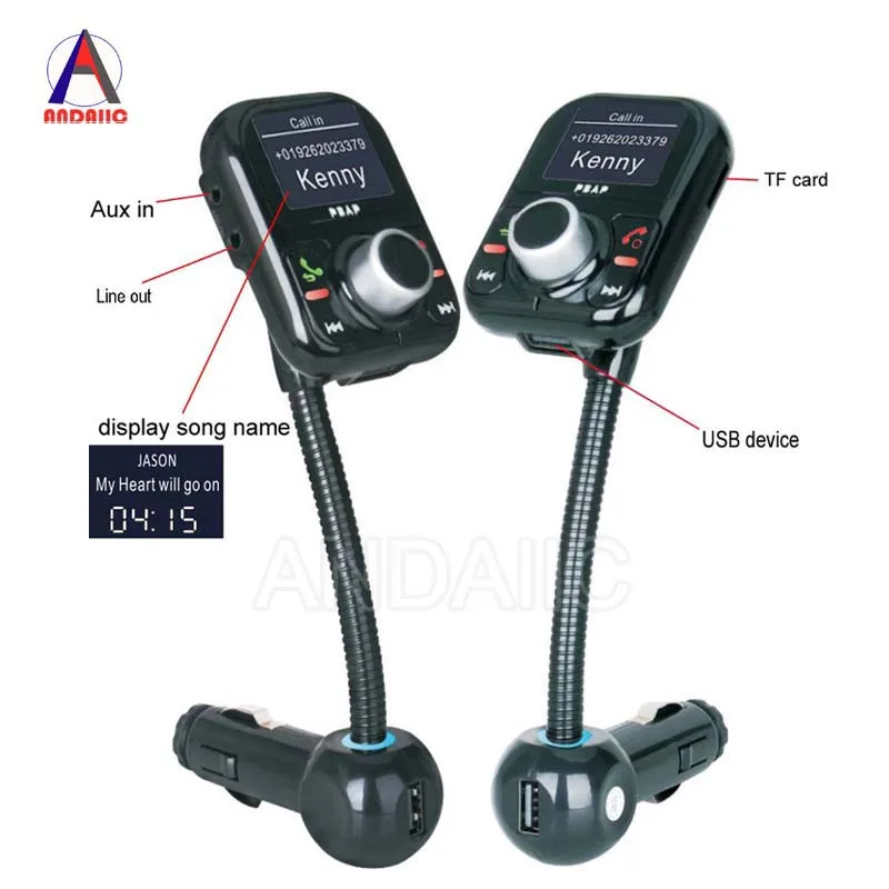 FM передатчик Bluetooth громкая связь автомобильный комплект дисплей имя вызывающего