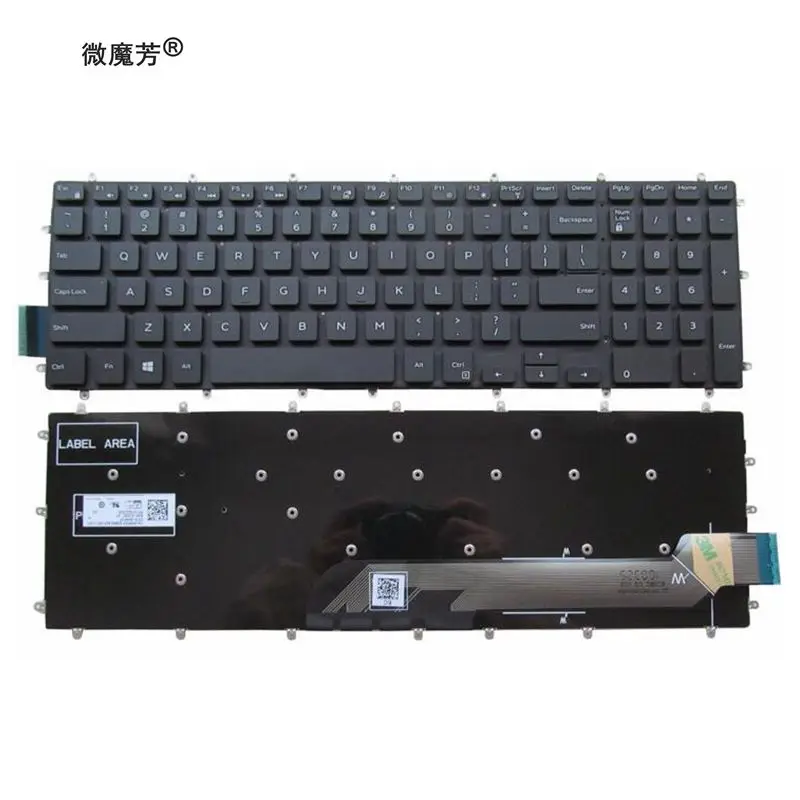 

Английская клавиатура для ноутбуков Dell Inspiron 15 5565 5567 Gaming 7566 7567 17 5765 5767, белая, без подсветки