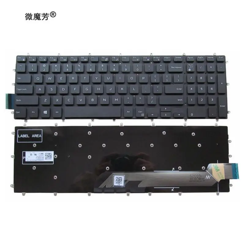 Английская клавиатура для ноутбуков Dell Inspiron 15 5565 5567 Gaming 7566 7567 17 5765 5767 белая без