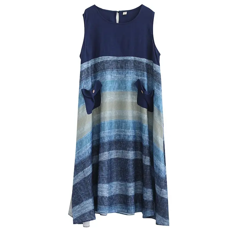 

NYFS Summer dress 2020 New Vintage Loose Women Sleeveless dress Printing long dresses for women vestido veran Robe women's dress