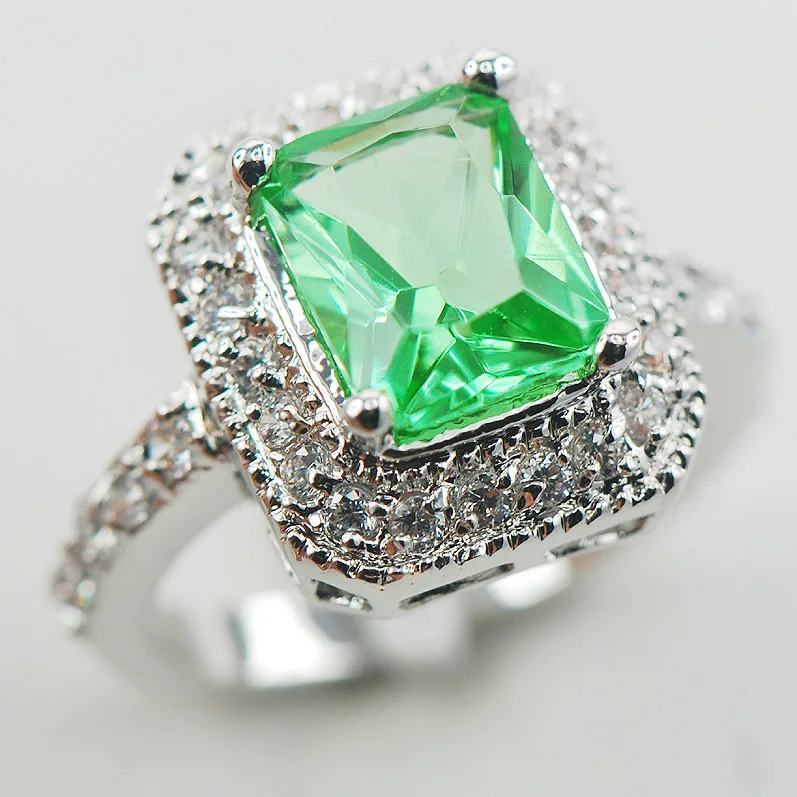 

Кольцо Peridot женское, из стерлингового серебра 925 пробы, Размер 6 7 8 9 10