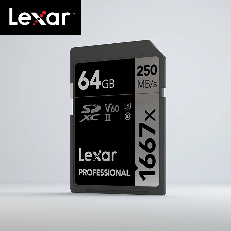 Оригинальная флеш карта Lexar 1667x до 250 МБ/с./с sd памяти 64 Гб 128 ГБ V60 UHS II U3 высокая