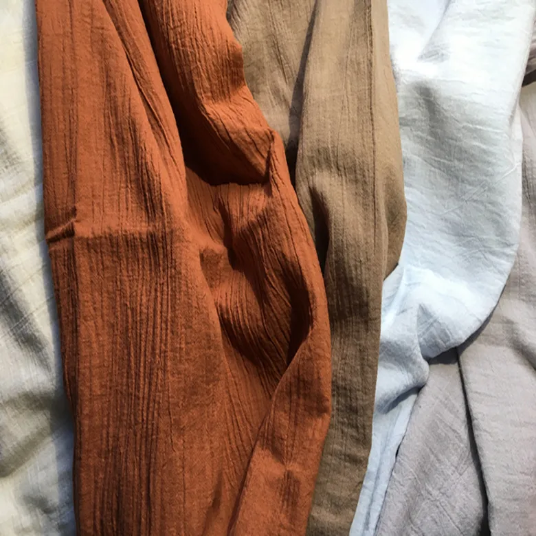 SC02 Однослойная гофрированная марлевая ткань 100% хлопок 130 см 51 дюйм ширина 69 г/м2