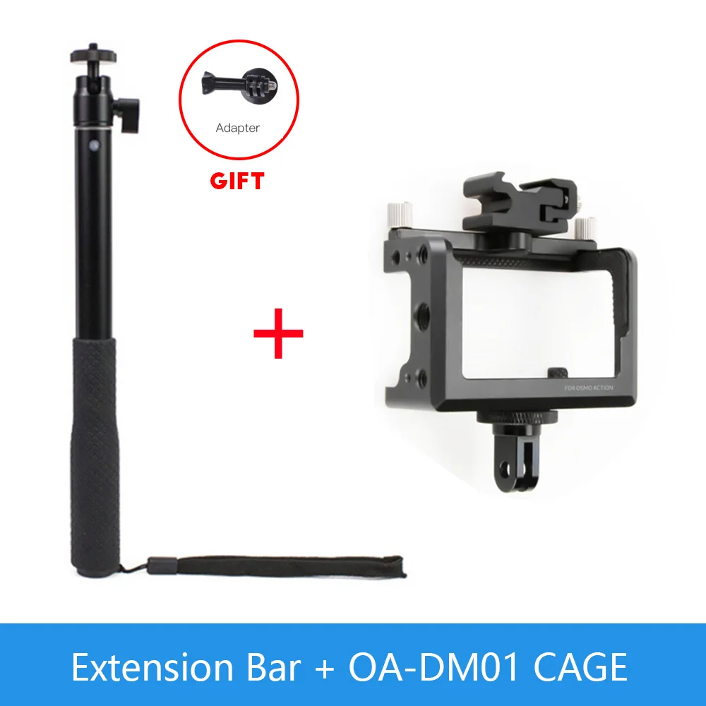 DF DIGITALFOTO OA-DM01 Vlogging металлический корпус клетки для Dji Osmo Action Vlog чехол с холодным башмаком для микрофона светодиодный легкий штатив - Цвет: DM01pole