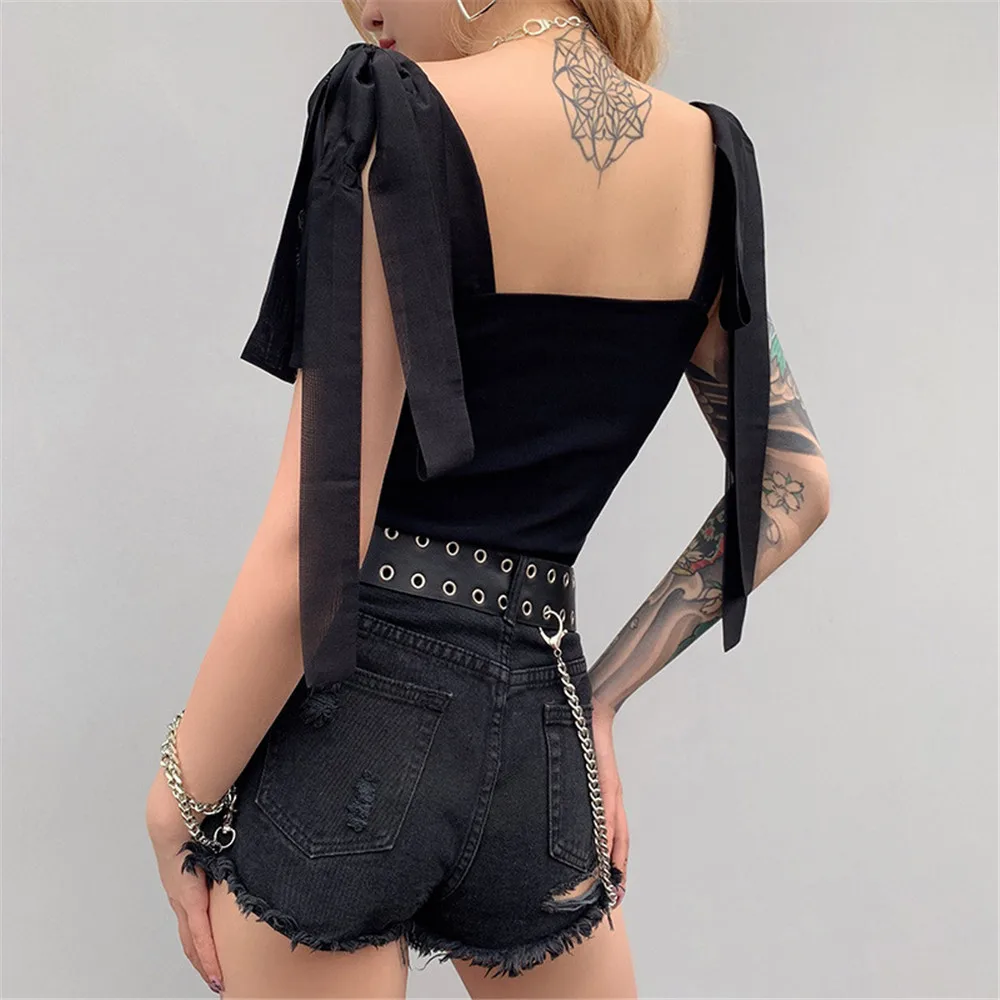 Белый летний женский укороченный топ Camis однотонные майки обтягивающие черные