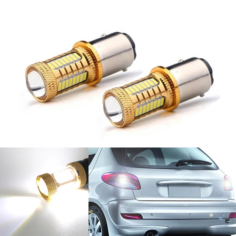 2x P21W LED 1156 BA15S светодиодные лампы Автомобильные фары Задний стоп-сигнал для peugeot 307