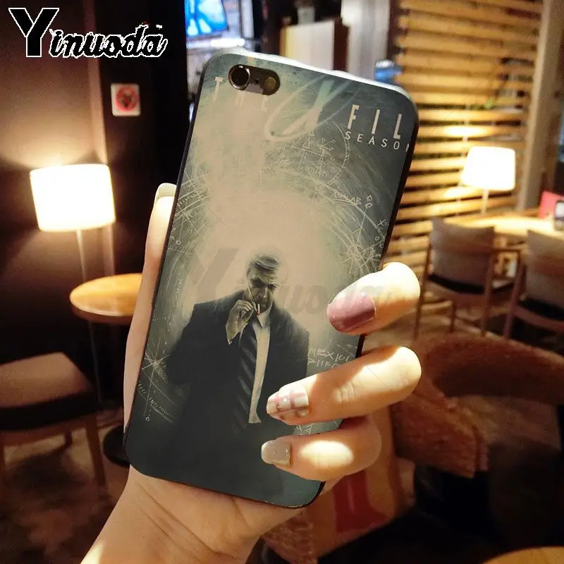 Yinuoda X file Alien UFO ретро плакат крафт бумага черный мягкий чехол для телефона iPhone 5S 6 7