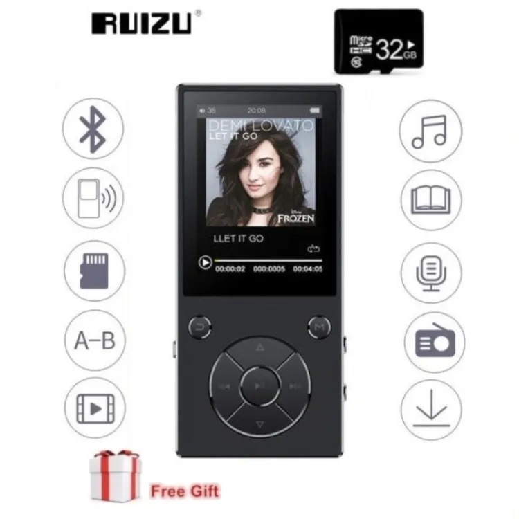 Оригинальный музыкальный проигрыватель RUIZU D11 8 ГБ MP4 Bluetooth 2 4 дюймов FM радио