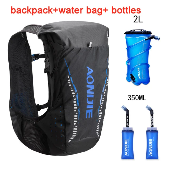 blue set 1 AONIJIE C943 18L Открытый легкий гидратационный Рюкзак Сумка жилет для 2L водный Пузырь Пешие прогулки бег марафон гонки - Цвет: blue set 1