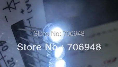 

50pcs 0.5w 5mm straw hat white led