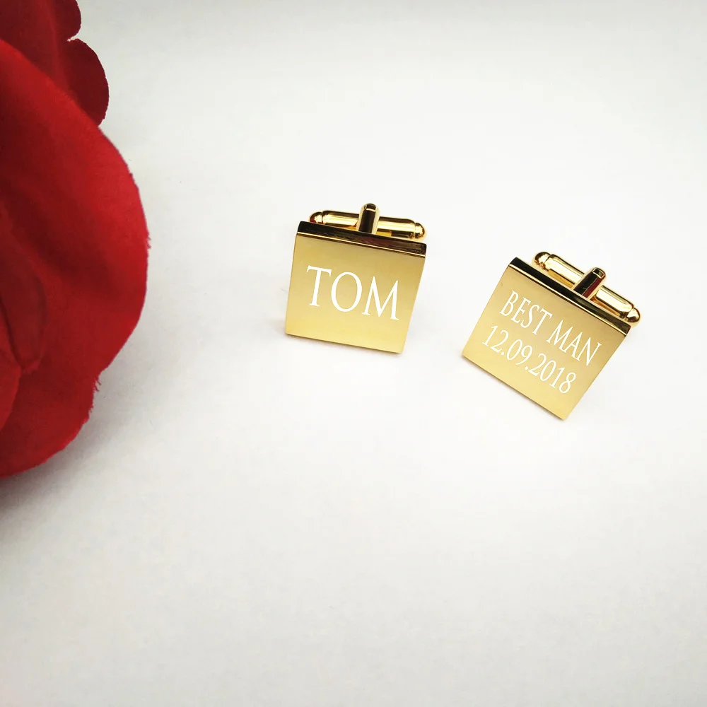 Мужские персонализированные подарки серебряные или золотые запонки на заказ