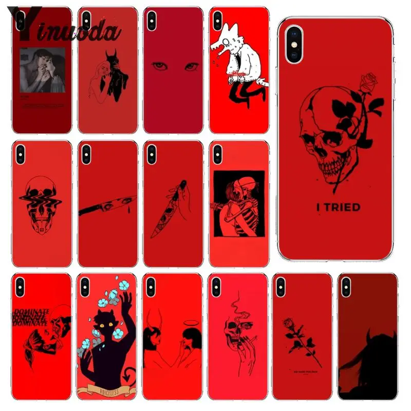 Yinuoda Red Doodles эстетика клиента высокое качество чехол для телефона Apple iPhone 8 7 6 6S Plus X