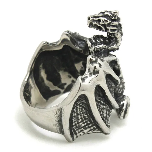 Новейший! Кольцо с монстрами животным драконом из нержавеющей стали 316 в стиле