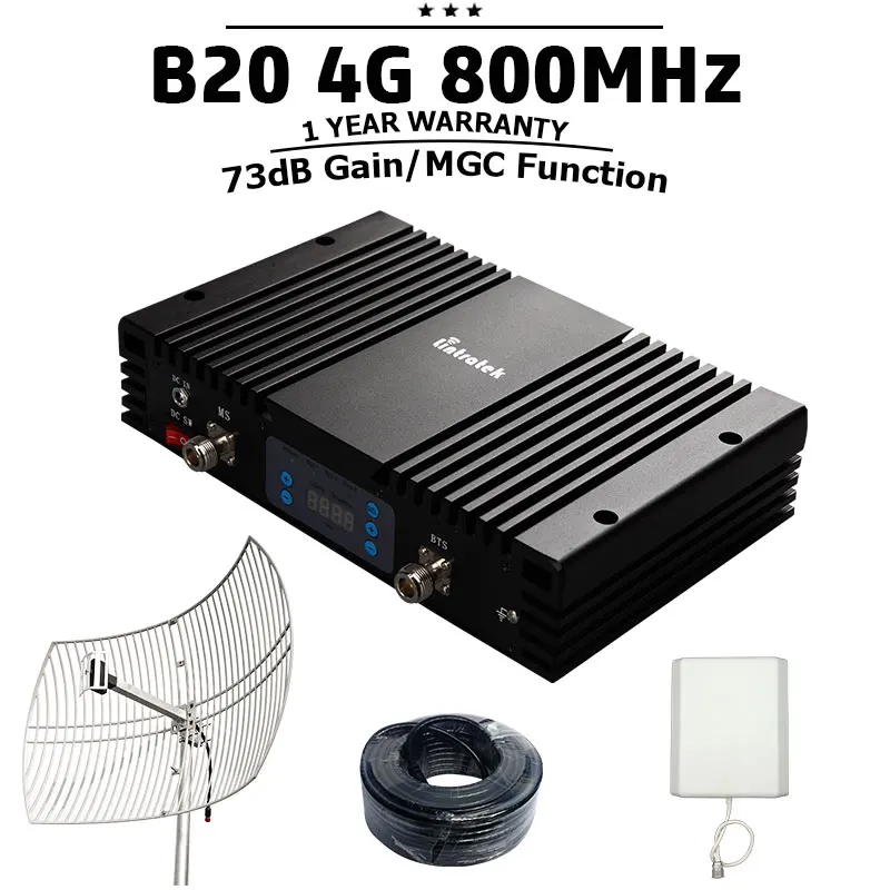 Lintratek B20 4G LTE 800mhz 73dB усилитель мобильного сотового сигнала MGC мощный телефона