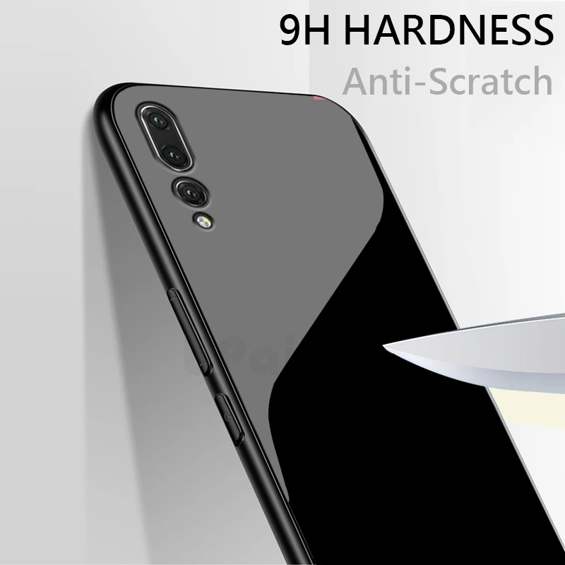 Роскошный чехол UPaitou из закаленного стекла для Huawei P20 Lite Мягкий противоударный