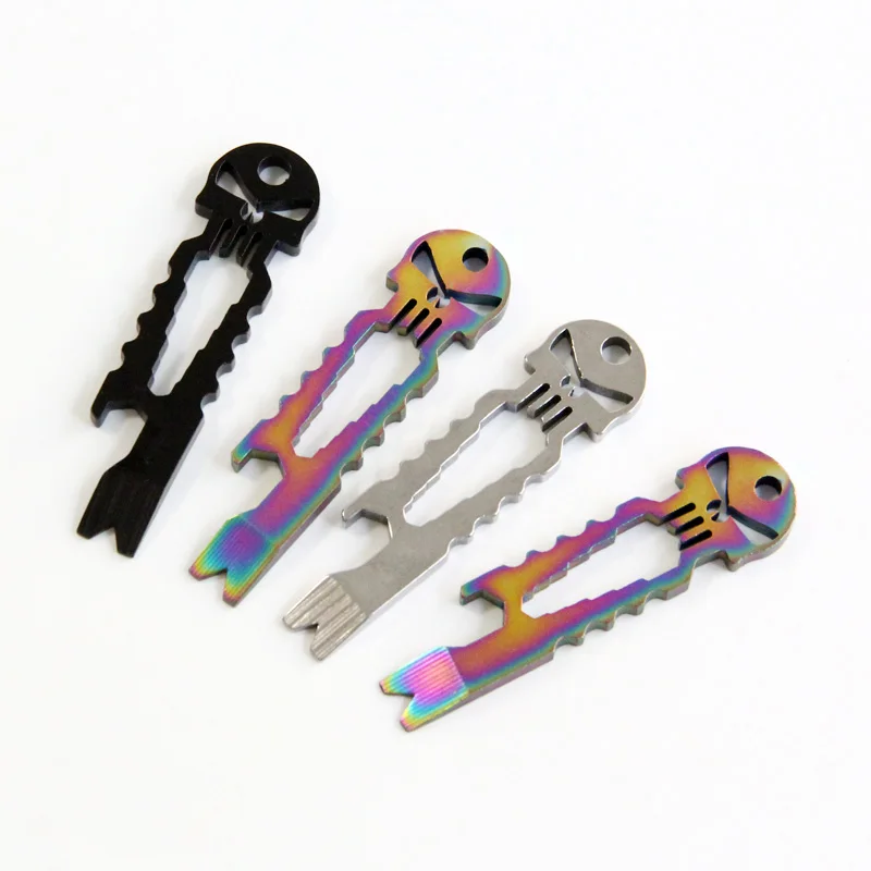 

4pcs/lot! Multifunctional Travel kits Skull Survival Pocket Tool Key Tool EDC Tool,W/Spanner,Pry bar,Bottle opener