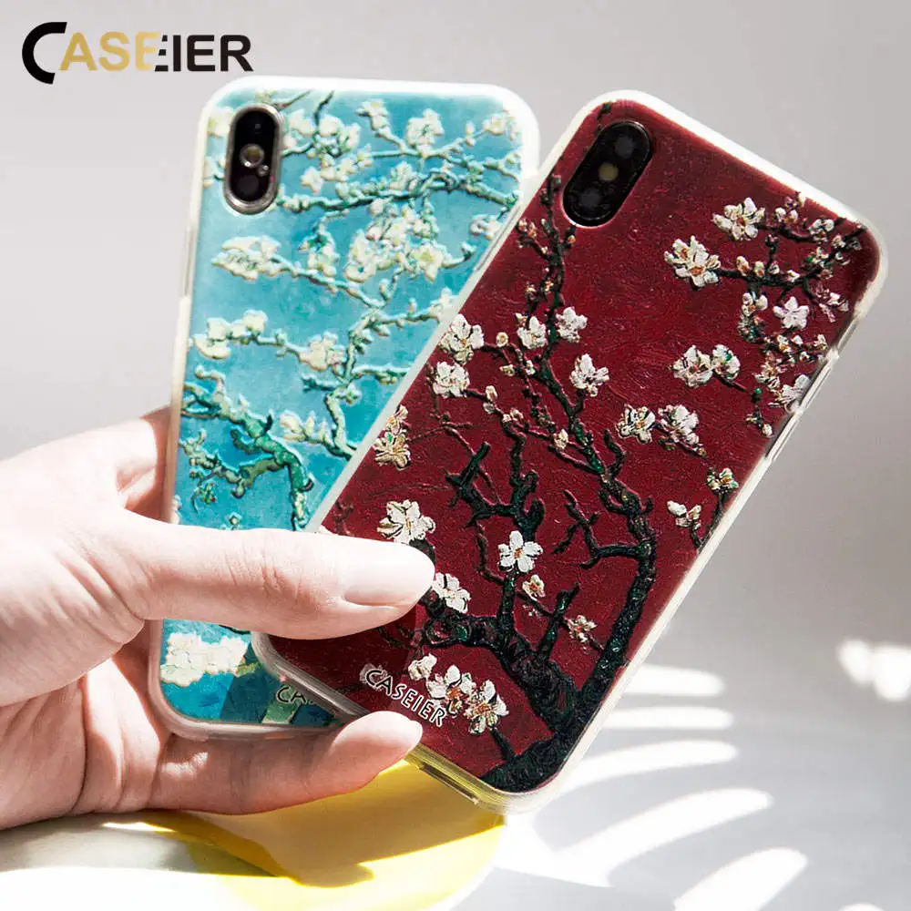 CASEIER Phone Case For iPhone X XR XS MAX 8 7 Emboss Silicone 6 6s Plus Funda Couque Shell Accesories |
