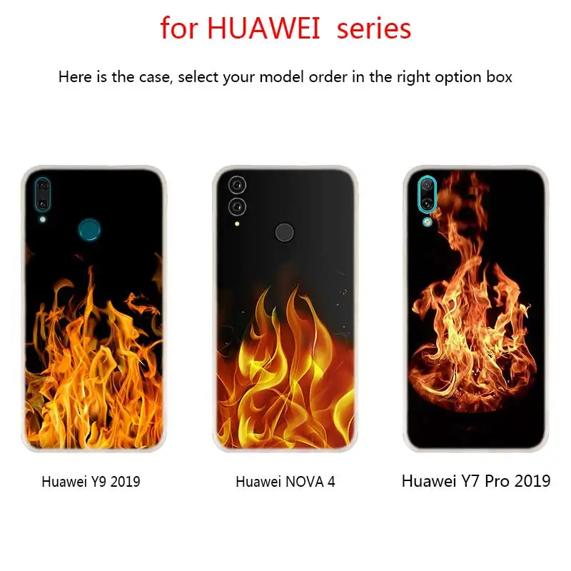 Чехлы с рисунком огня и дыма для телефонов Huawei Mate 30 20 10 Lite Pro Мягкий силиконовый