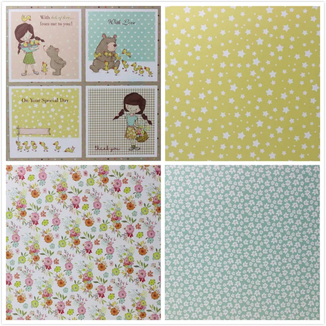 Ksccraft 12 шт. " односторонний Печатный милый рисунок для девочек креативный бумажный художественный комплект для скрапбукинга, книг