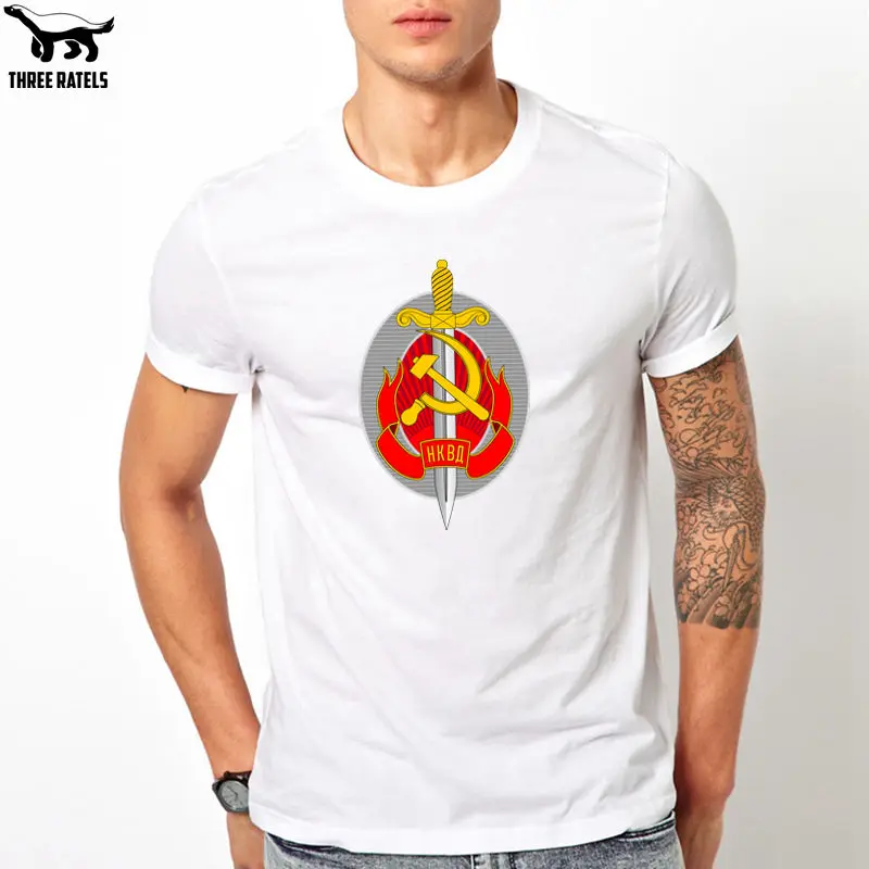 Three Ratels FUT140 народный комиссар внутренних дел фотболка мужская мужские футболки