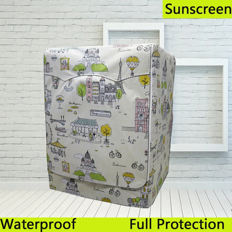 

Cartoon Coated Silver Waterproof Washing Machine Dryer Cover Sunscreen Passprot Cover cubierta lavadora copri lavatrice