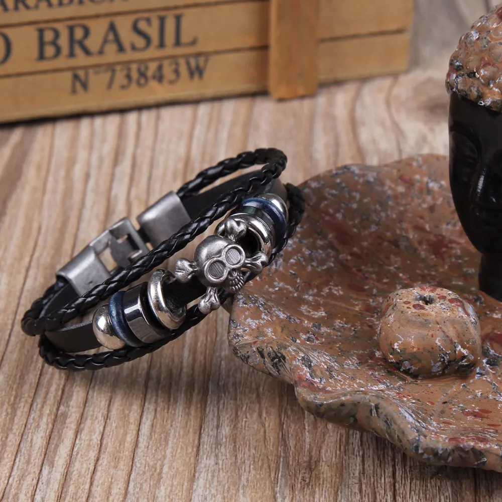 EVBEA унисекс кожаные мужские туфли Браслеты в стиле панк Рок Нержавеющая сталь