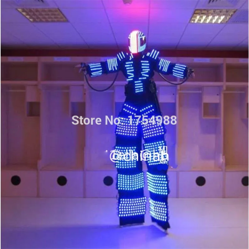 DHL Free RGB full colors LED robot /LED costumes with helmet for dance satge show event night club and party supply | Дом и сад