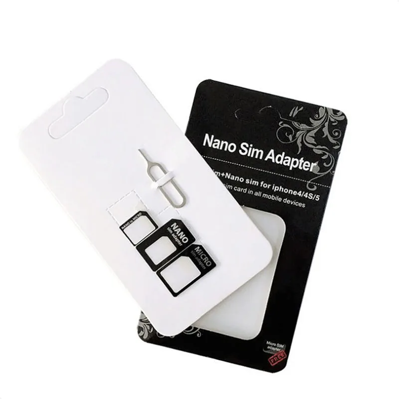 2pcs 4 in1 SIM Card Adapter For iPhone 5 nano sim adapter set Full card for phone Droshipping |